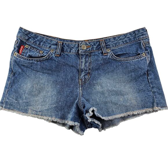 Vintage Bongo Jeans Shorts 11 Juniors Cut Off Short Shorts Frayed Raw Hem Y2K - Picture 1 of 10
